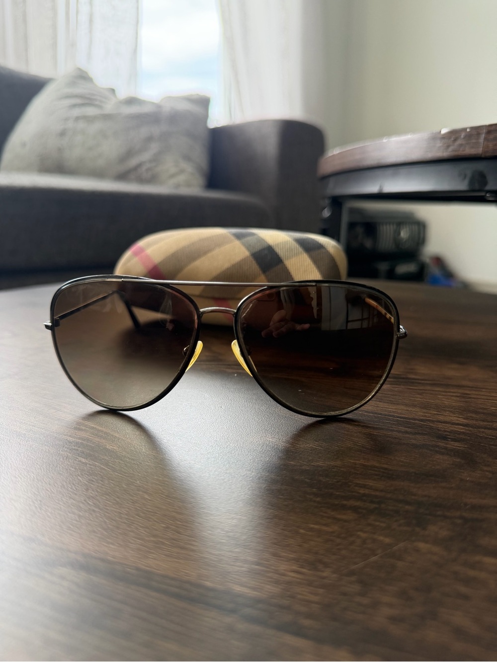 Burberry Brown Gradient Aviator Sunglasses